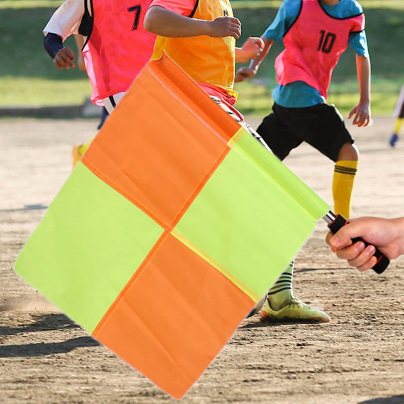 Eboxer 2 Pieces Referee Flag for Soccer Referee, Soccer Linesman Flag for Training Match, with Storage Bag & Steel Tube - Image 3